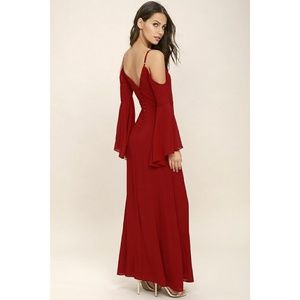 NEW: Red Lulu's Bell Sleeve Formal Dress